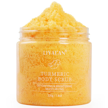 Liyalan Turmeric Body Scrub Moisturizing and Exfoliating Body, Face, Hand, Foot Scrub,Nourishes Skin,Deep Cleansing
