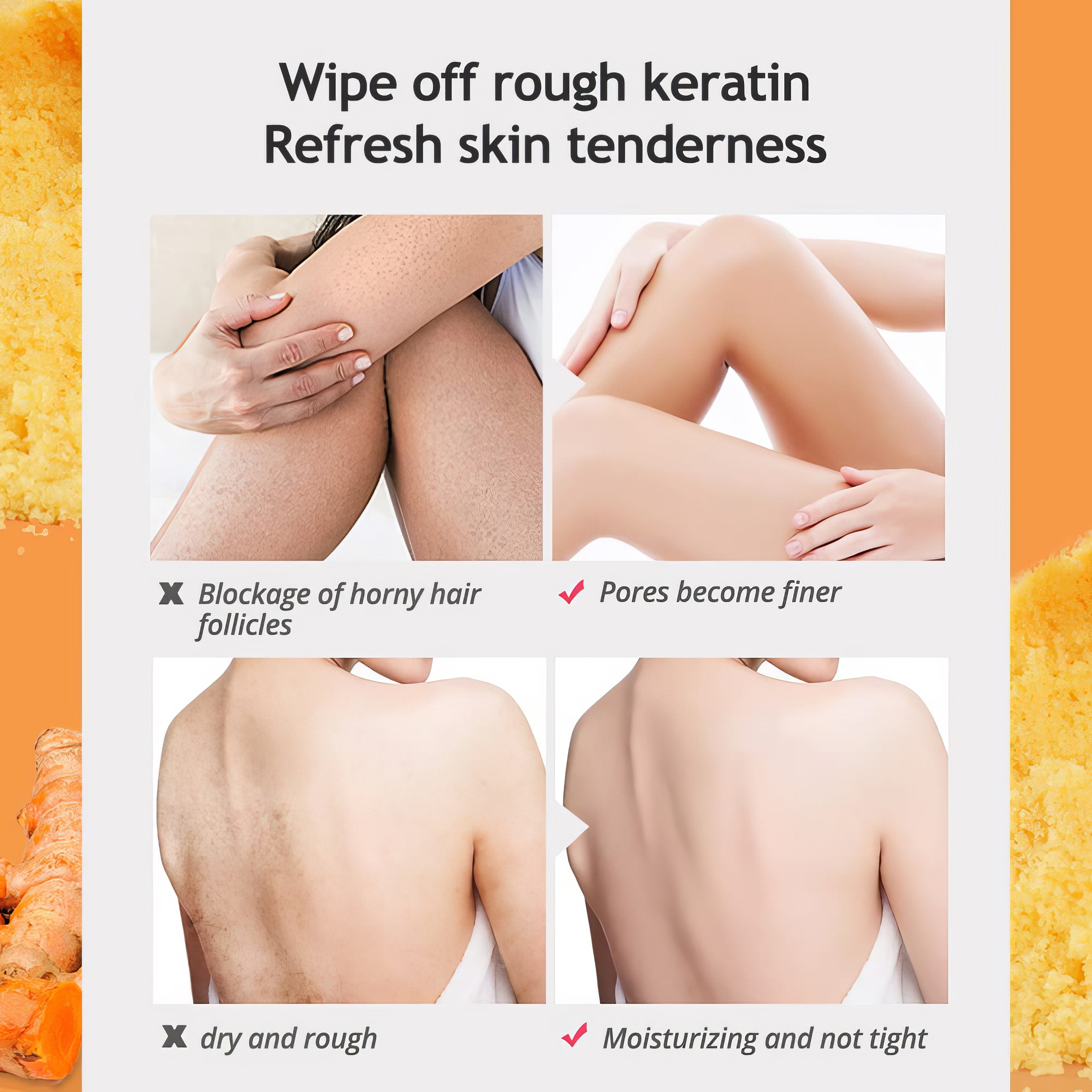 Liyalan Turmeric Body Scrub Moisturizing and Exfoliating Body, Face, Hand, Foot Scrub,Nourishes Skin,Deep Cleansing