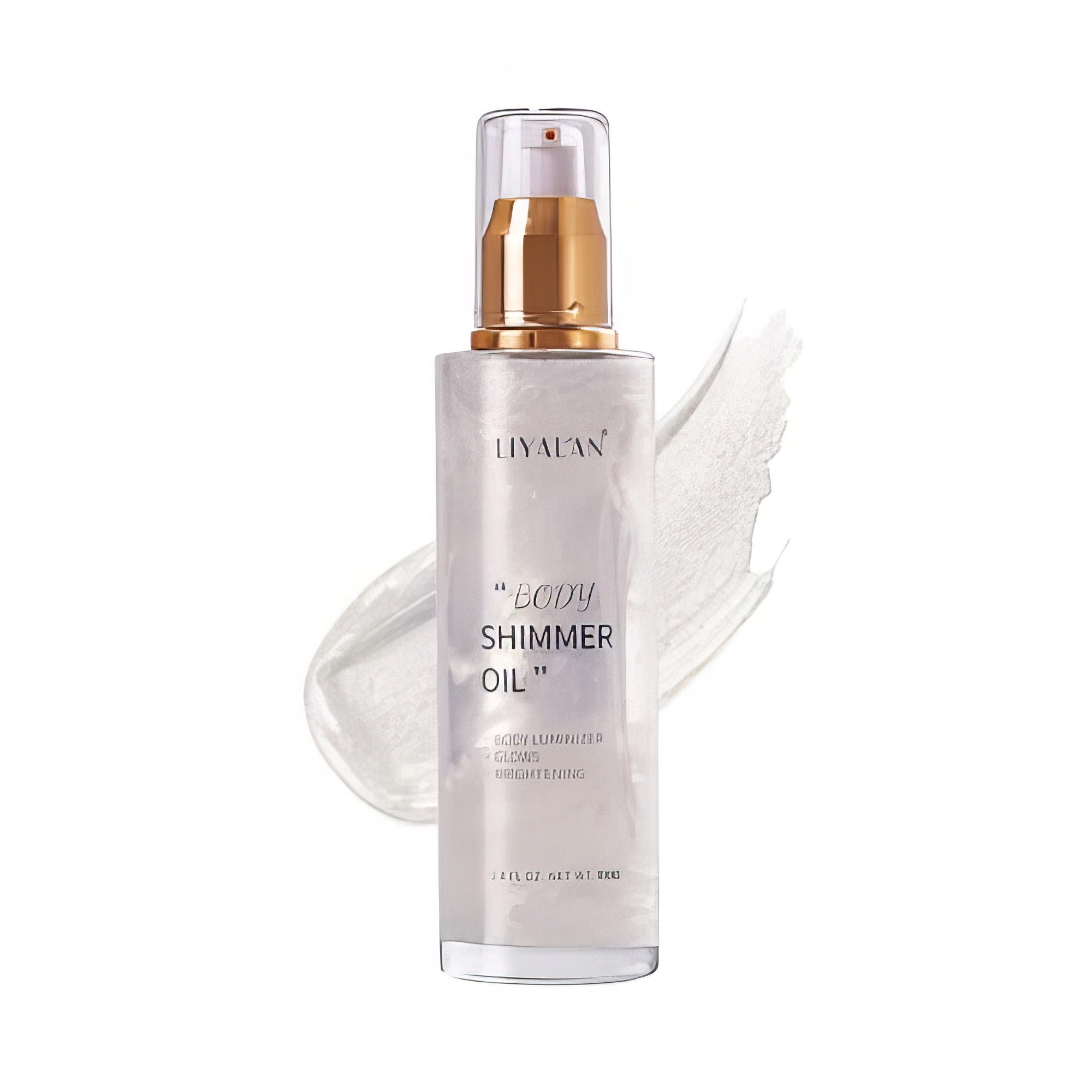 Liyalan Shimmer Body Oil Gold 5 Color Bronze Face Brighten Glow Pearl Highlighter Illuminator Body Makeup Shine Glitter Gold Liquid Taning