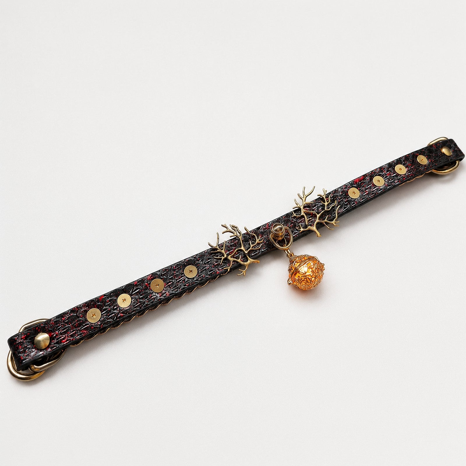 Dark Red Antler Lantern Chain Choker