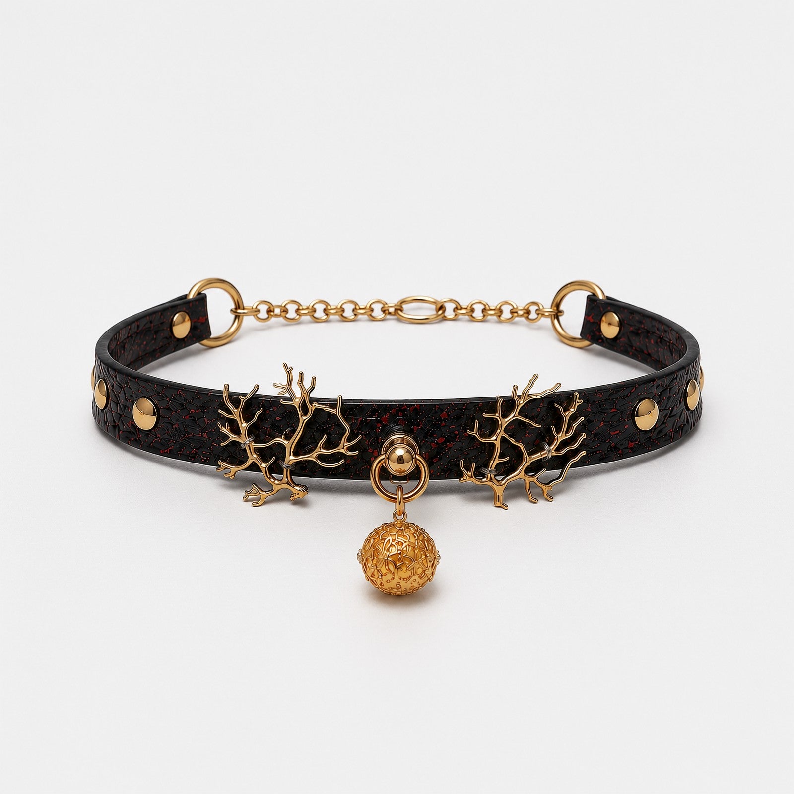 Dark Red Antler Lantern Chain Choker