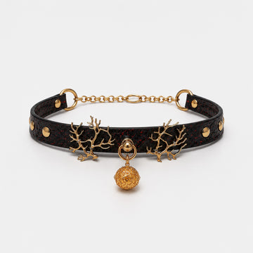 Dark Red Antler Lantern Chain Choker