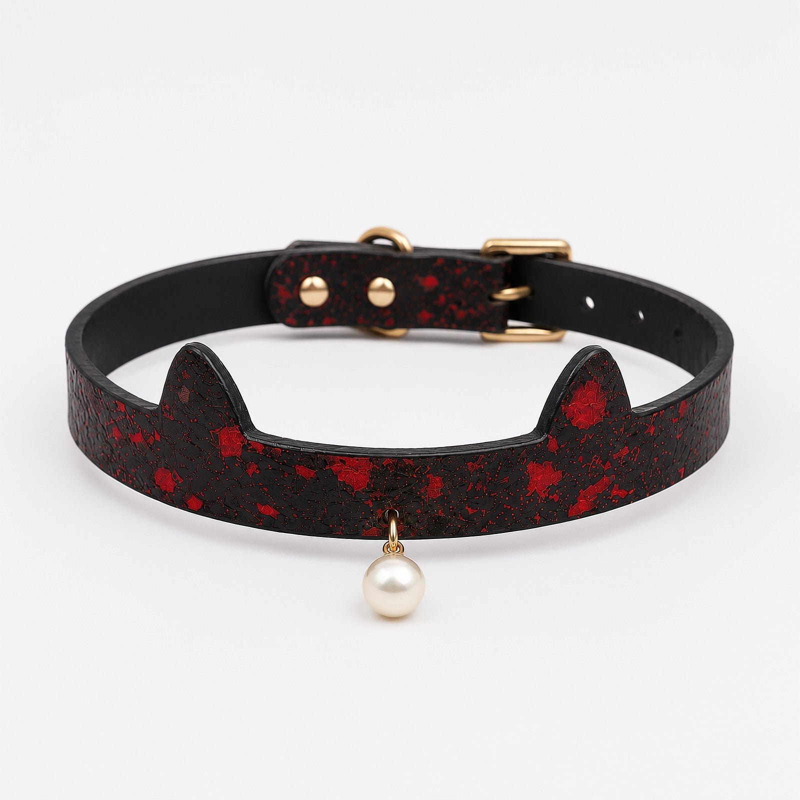 Dark Red Pearl Pendant Custom Choker