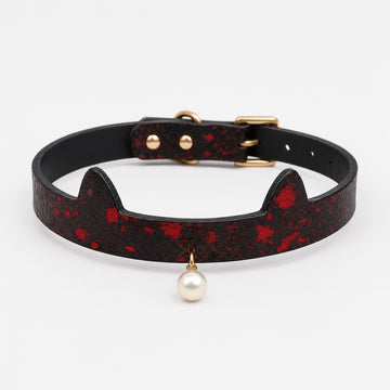 Dark Red Pearl Pendant Custom Choker