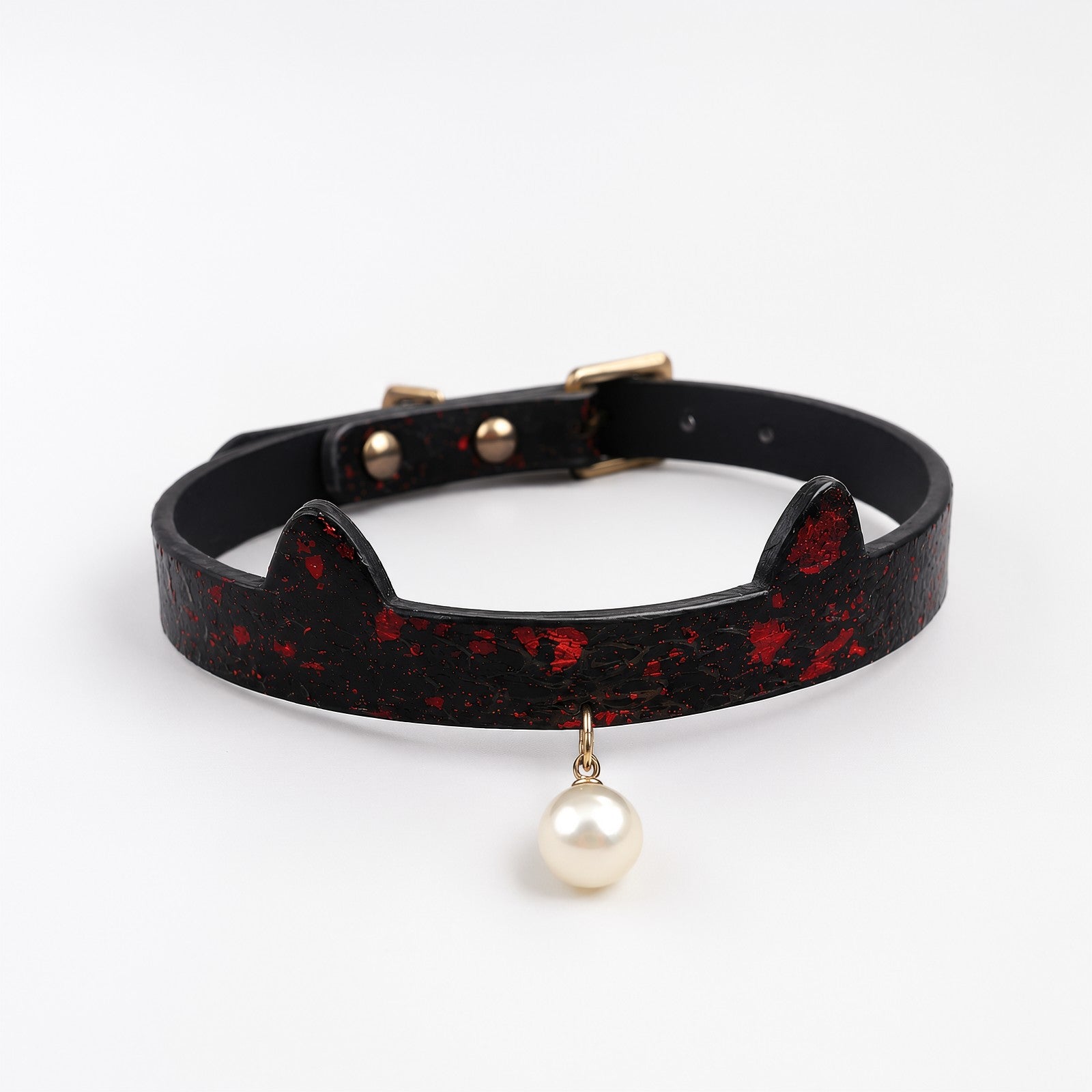 Dark Red Pearl Pendant Custom Choker
