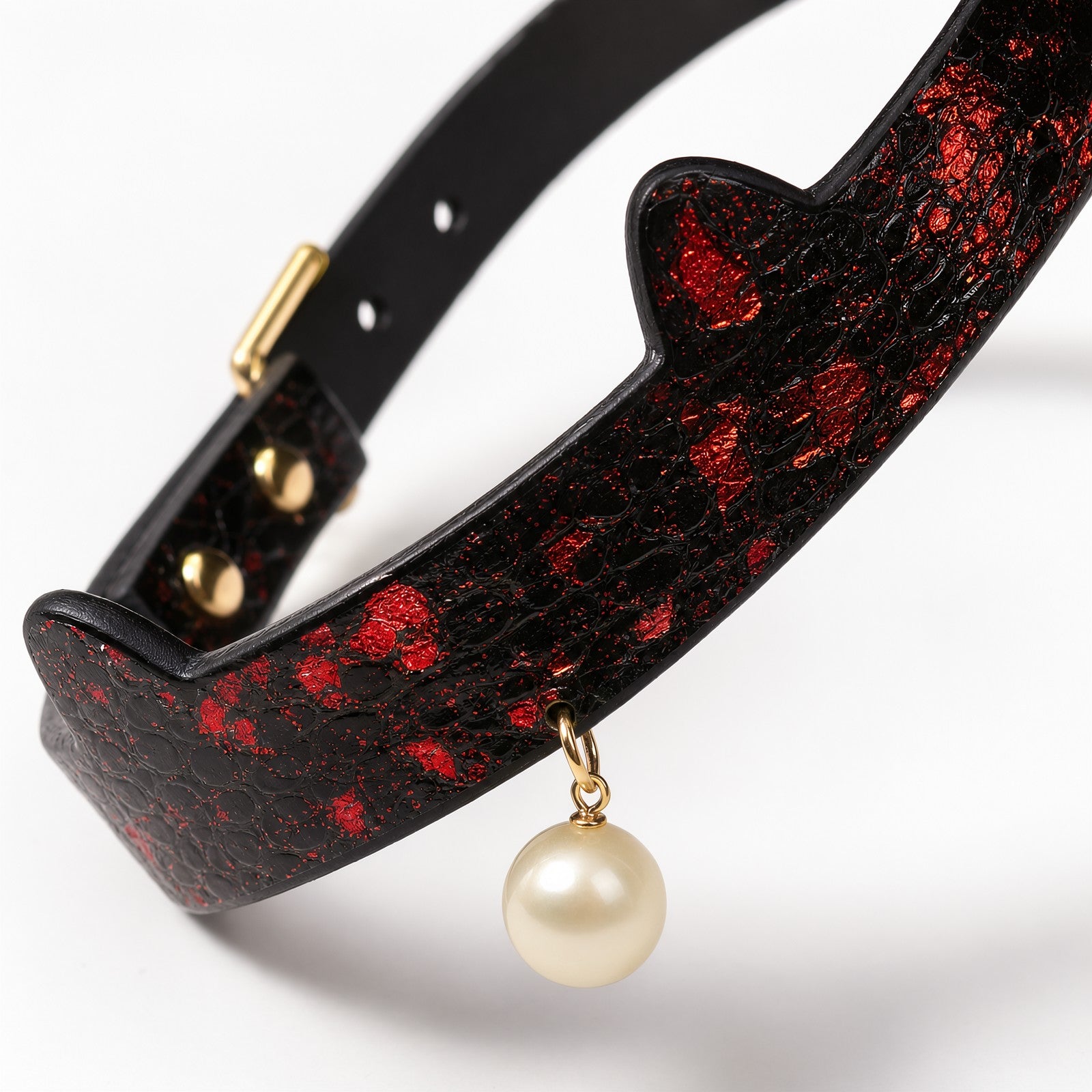 Dark Red Pearl Pendant Custom Choker