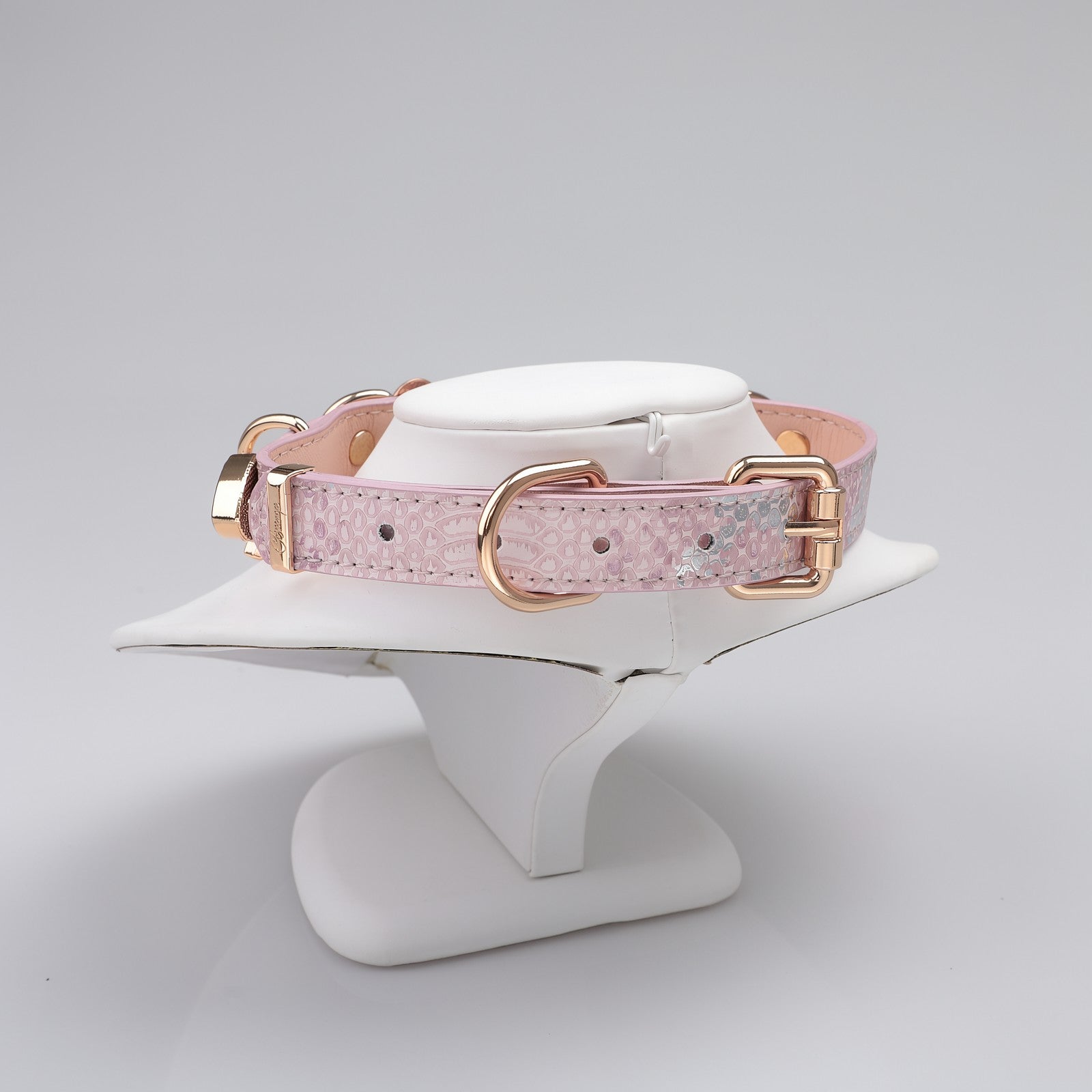 Holographic Pink Bone Chain Bell Choker
