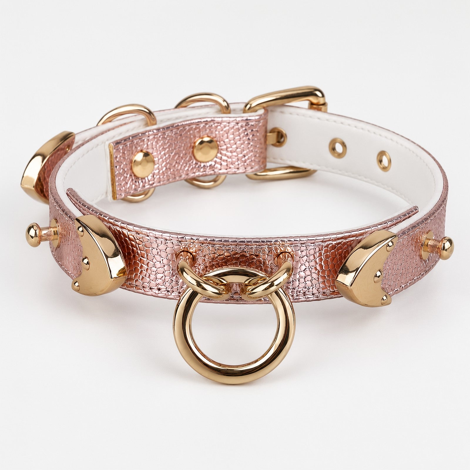 Holographic Pink Snake-Scale Choker