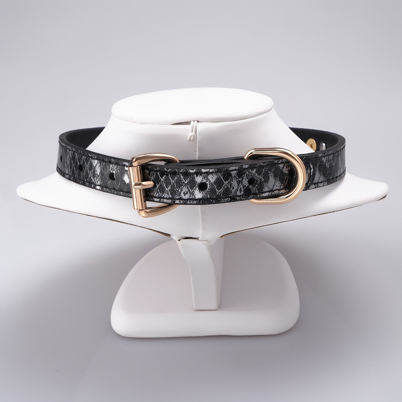 Iridescent Snake-Scale Cross Choker