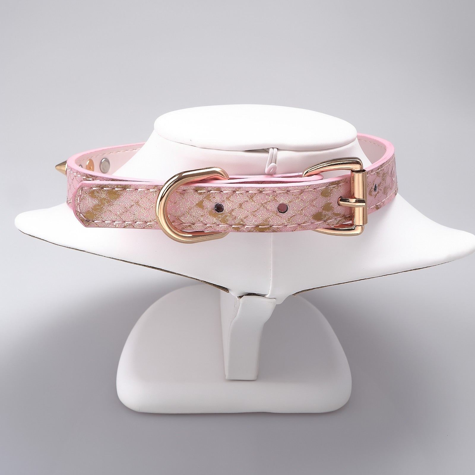 Iridescent Snake-Scale Cross Choker