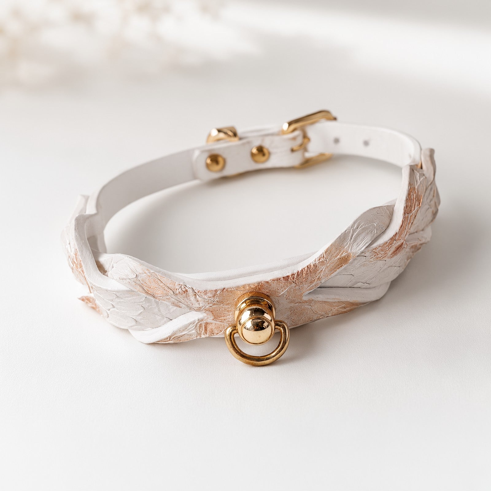 Ivory Peach Snakeskin Custom Choker