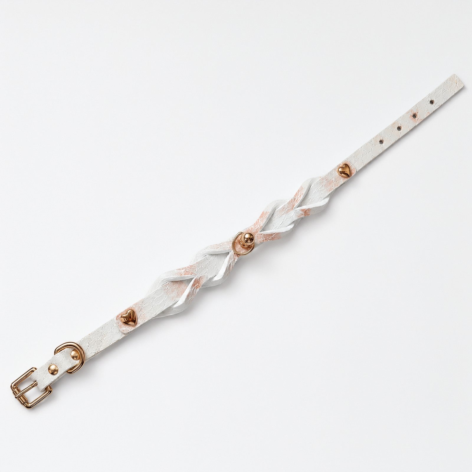 Ivory Peach Snakeskin Custom Choker