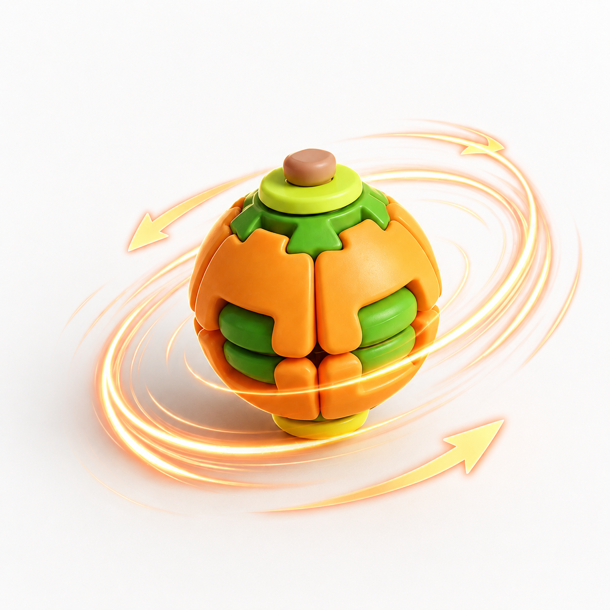 Press-to-Spin Fidget Ball Toy, Spin & Twist Sensory Desk Toy for Stress Relief, Focus and Relaxation