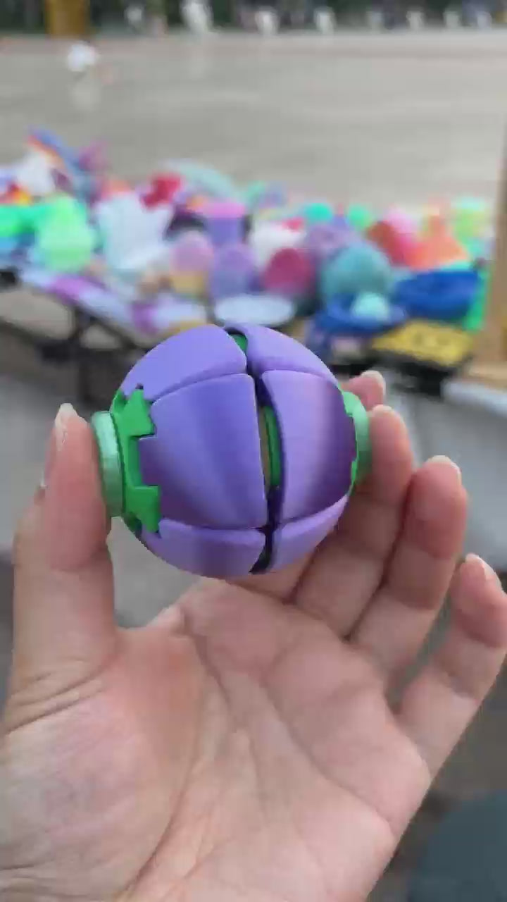 Press-to-Spin Fidget Ball Toy, Spin & Twist Sensory Desk Toy for Stress Relief, Focus and Relaxation