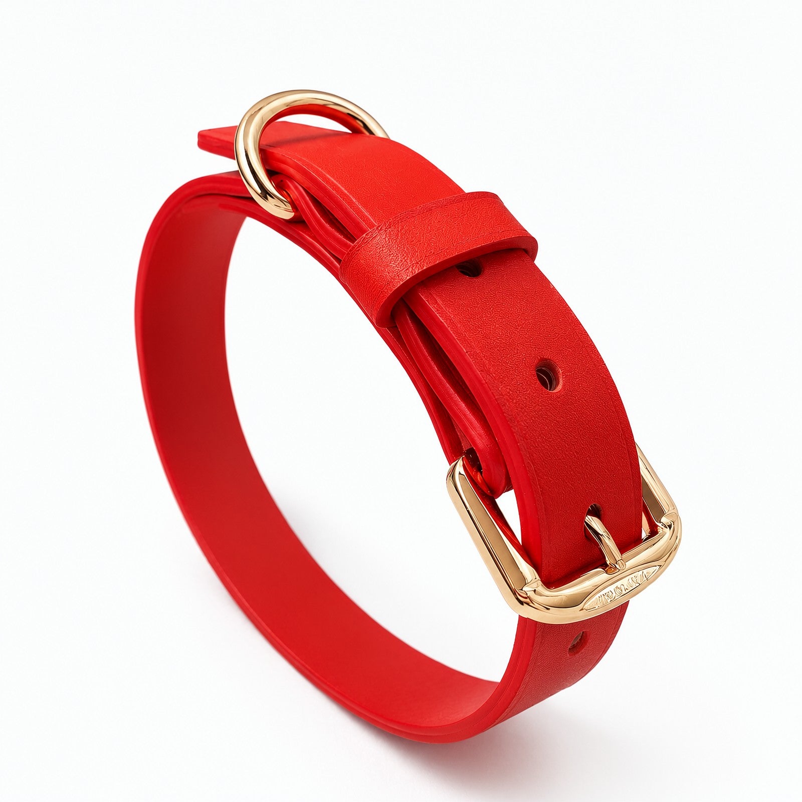 Red Leather Custom Buckle Choker