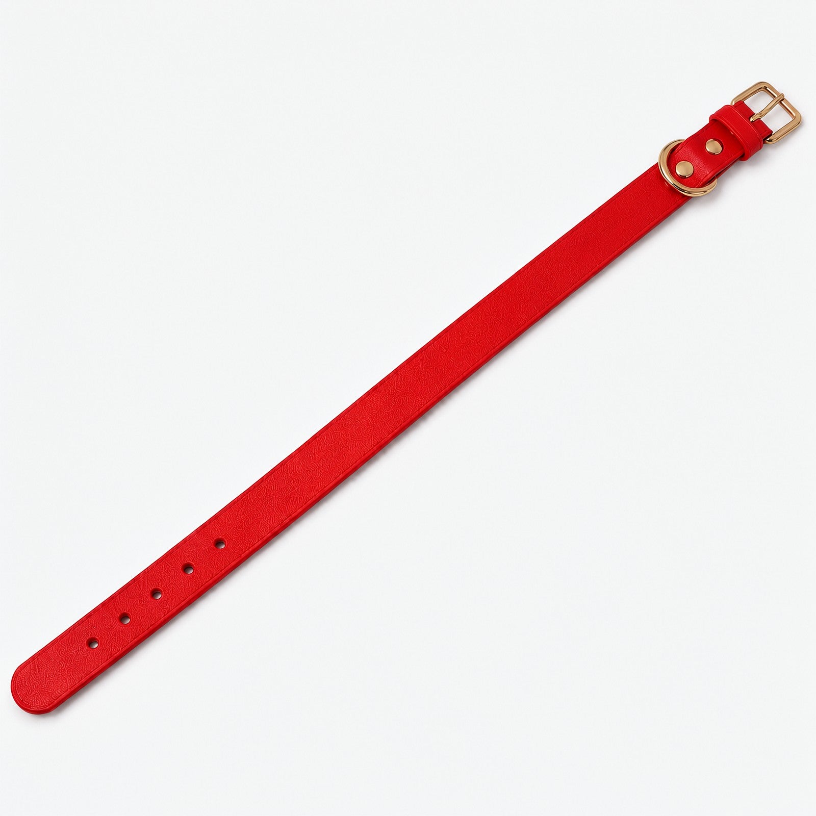 Red Leather Custom Buckle Choker
