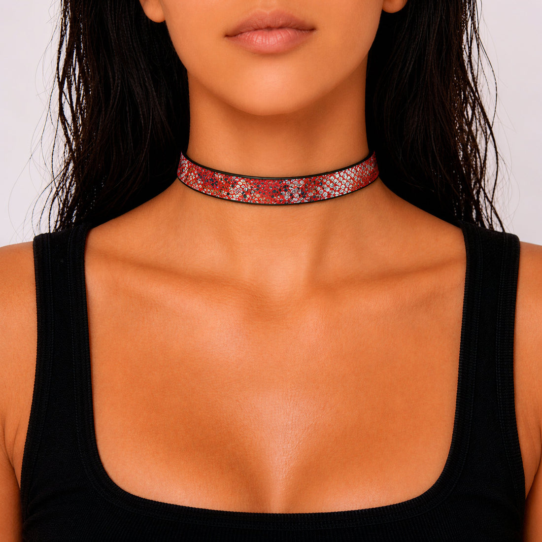 Red Snake-Scale Choker