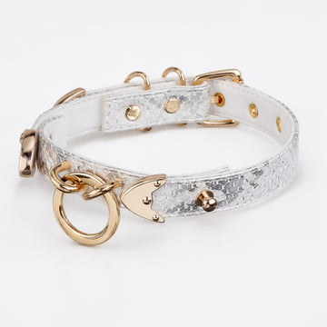 White Silver Snake-Scale Choker