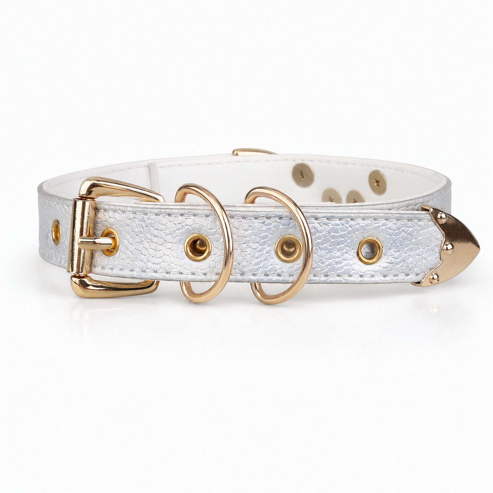 White Snake Texture O-Ring Choker