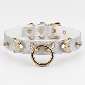 White Snake Texture O-Ring Choker
